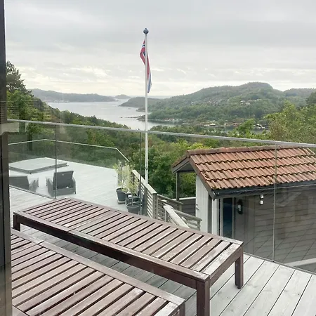 Secluded With A View And Ball Court * Farsund